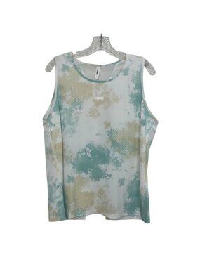 K Swiss Sleeveless Tennis Tank Top Large New Abstract Print Yellow Green
